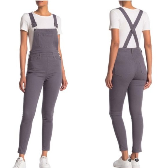 WeWoreWhat Denim - WeWoreWhat Grey High Rise Skinny Overalls NWT
